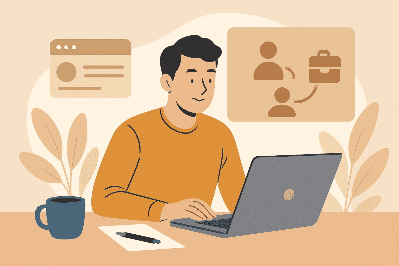 En frilansare som letar uppdrag via en konsultmäklare